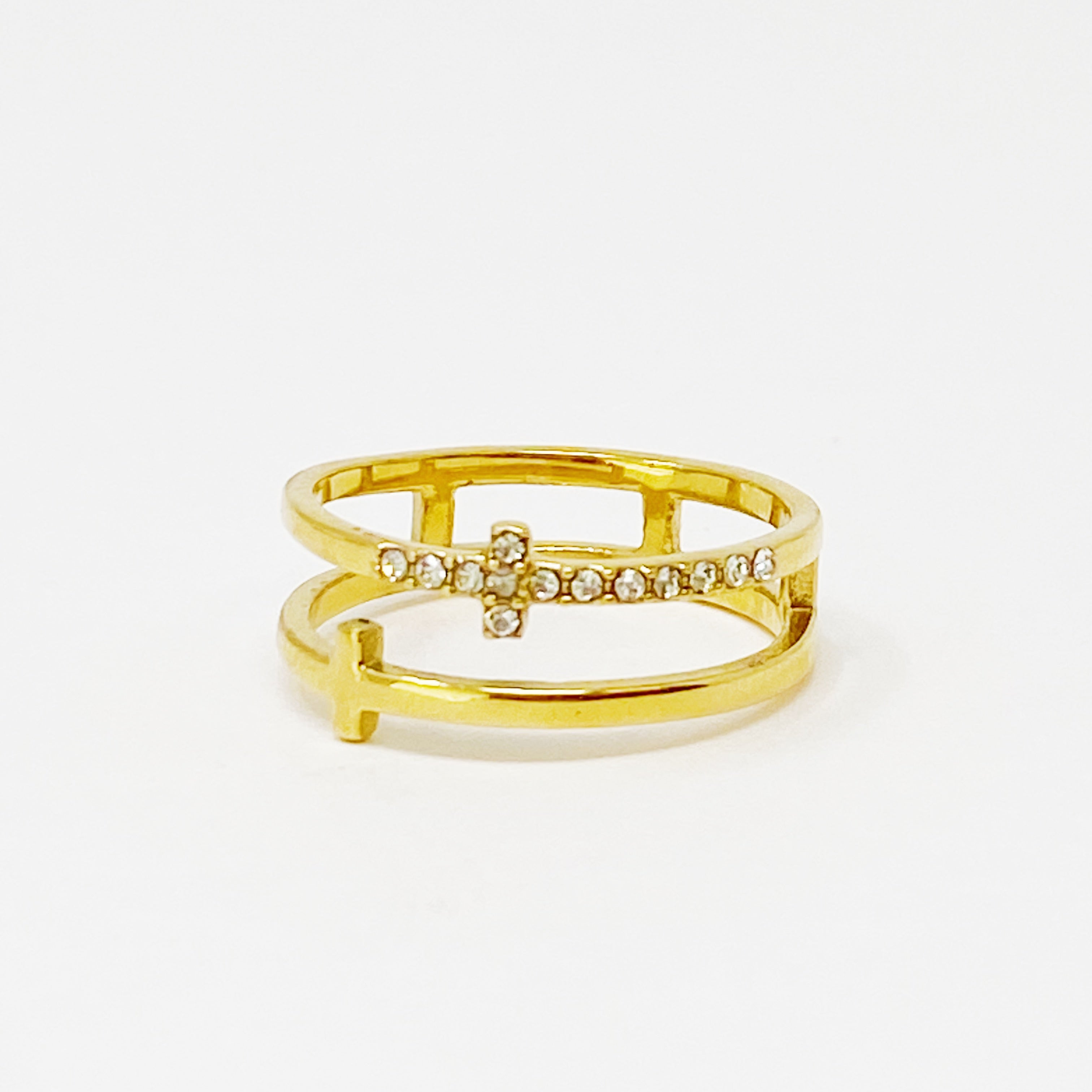 Forever Double Cross Ring