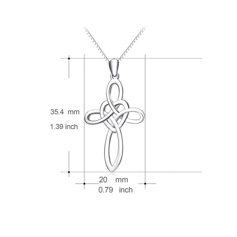 Heart Cross Pendant Necklace