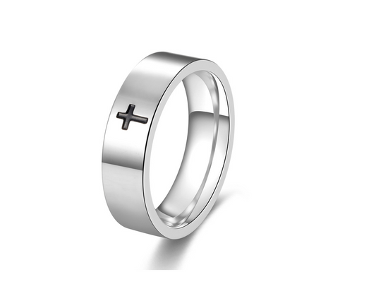 Titanium Steel Cross Ring