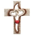 Oooct Carved Cross Cross Wall Decor Resin Love Cross Never Separates Love Cross Great Christian Gift Wall Art Gift Home Living Room Decor 6.88×5.23 Inches