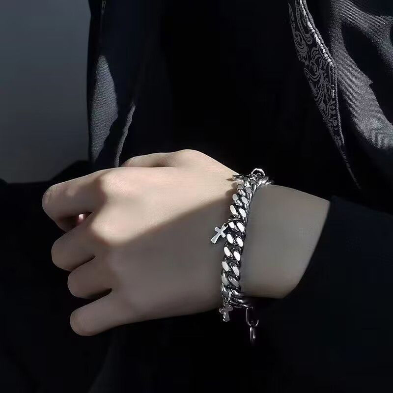 Titanium Steel Cross Simple Bracelet